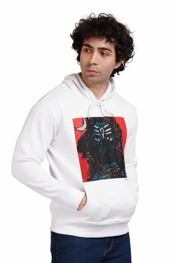 White__Cotton_And__Polyester_Hoodie_For_Unisex