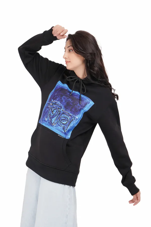 Black__Cotton_And__Polyester_Hoodie_For_Unisex