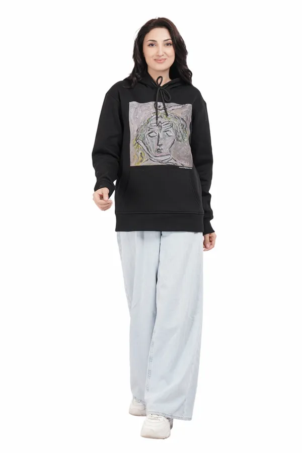 Black__Cotton_And__Polyester_Hoodie_For_Unisex