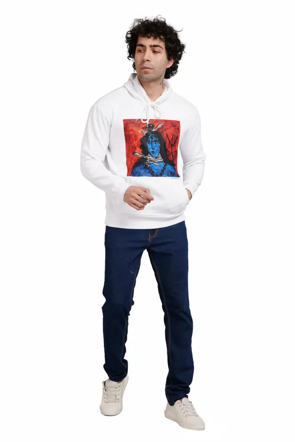 White__Cotton_And__Polyester_Hoodie_For_Unisex