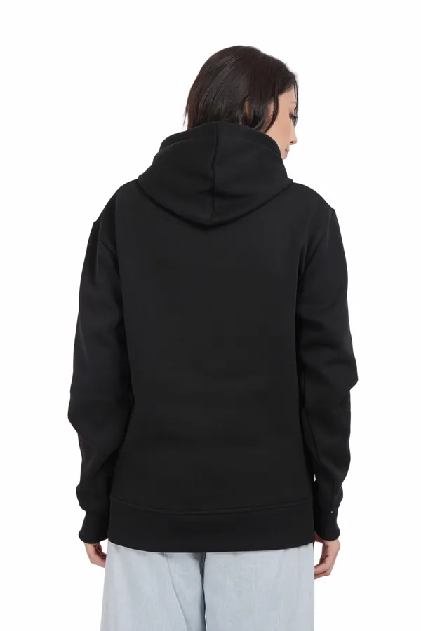 Black__Cotton_And__Polyester_Hoodie_For_Unisex