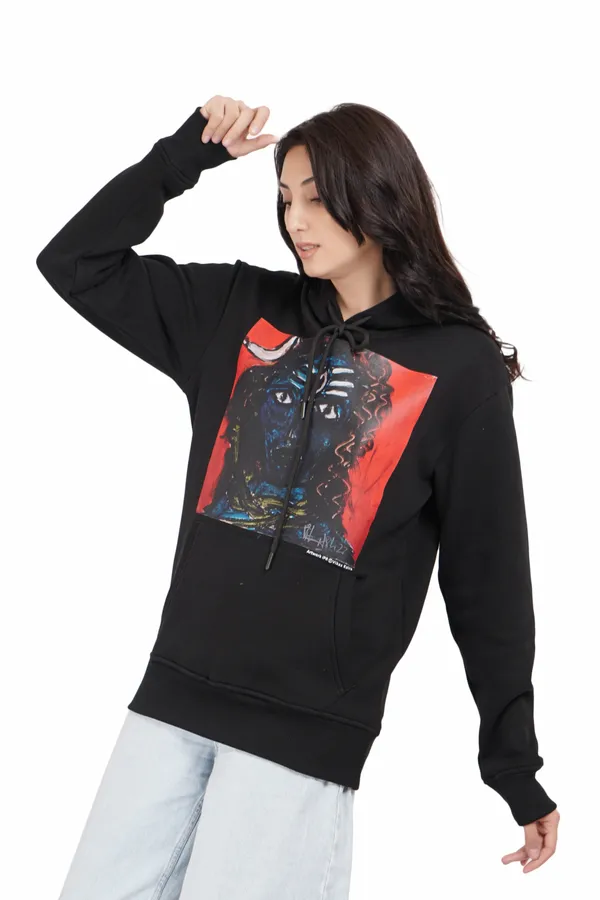 Black__Cotton_And__Polyester_Hoodie_For_Unisex