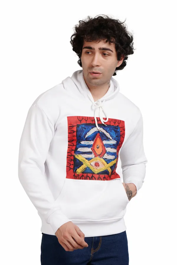 White__Cotton_And__Polyester_Hoodie_For_Unisex