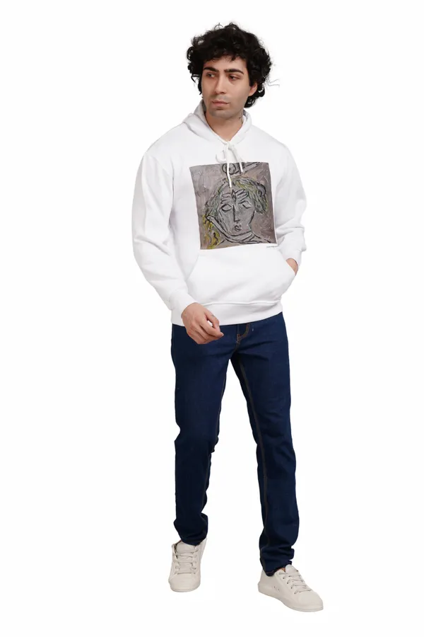 White__Cotton_And__Polyester_Hoodie_For_Unisex