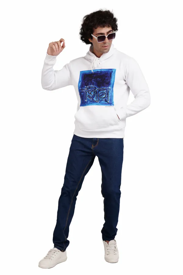 White__Cotton_And__Polyester_Hoodie_For_Unisex