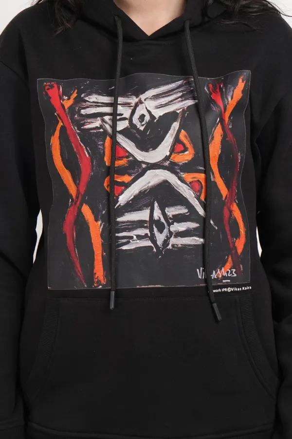 Black__Cotton_And__Polyester_Hoodie_For_Unisex