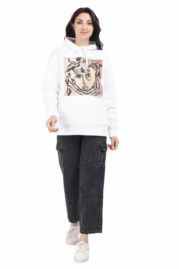 White__Cotton_And__Polyester_Hoodie_For_Unisex
