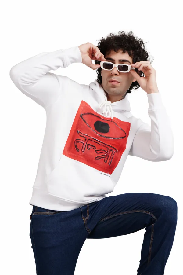White__Cotton_And__Polyester_Hoodie_For_Unisex