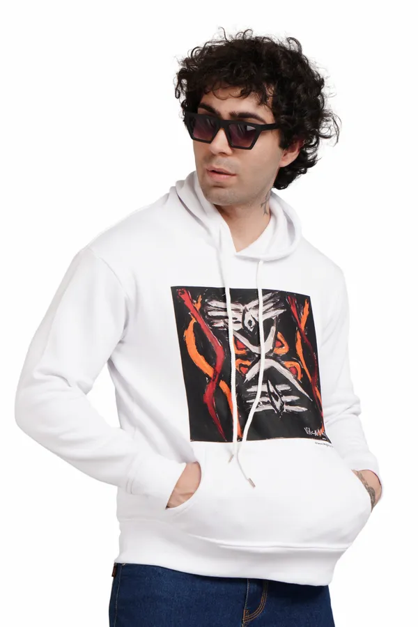 White__Cotton_And__Polyester_Hoodie_For_Unisex