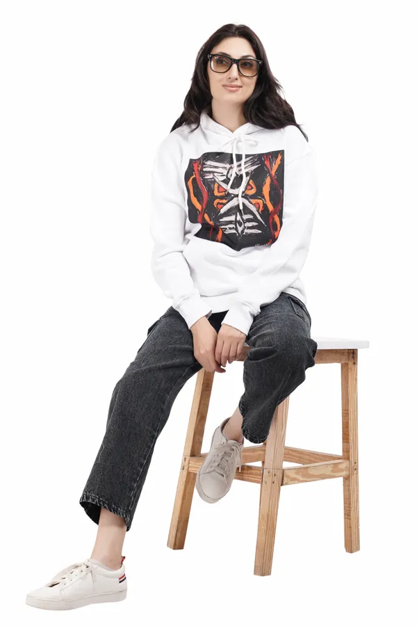 White__Cotton_And__Polyester_Hoodie_For_Unisex