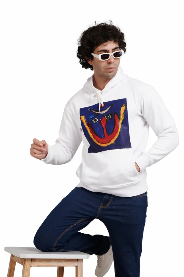 White__Cotton_And__Polyester_Hoodie_For_Unisex