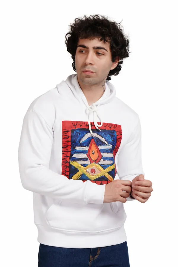 White__Cotton_And__Polyester_Hoodie_For_Unisex