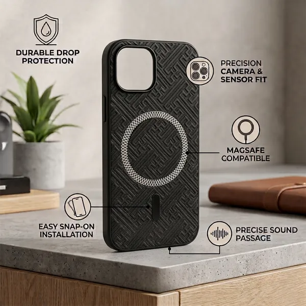 Black_Textured_Leather_Case_with_Dual_Toned_Magsafe_Compatibility