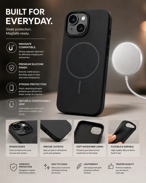 Silicon_Black_Cover_with_Strong_Magsafe_Compatibility_