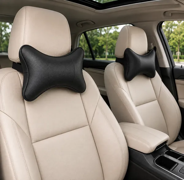 Black_High-Density_Polyurethane_Memory_Foam_Core,_Elasticized_100%_Polyester_Mesh_Outer_Cover,_Nylon_Elastic_Strap_Car_Interior_Accessories_/_Neck_Cushion_For_Drivers,_Passengers,_Travelers_With_Neck_Fatigue