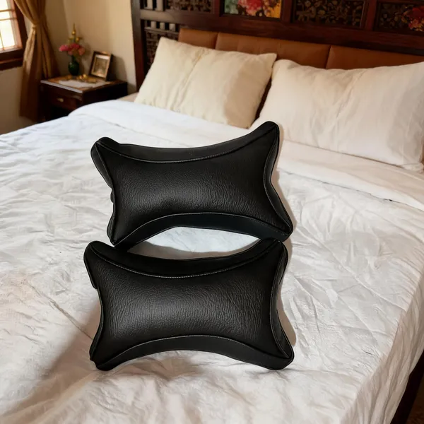 Black_High-Density_Polyurethane_Memory_Foam_Core,_Elasticized_100%_Polyester_Mesh_Outer_Cover,_Nylon_Elastic_Strap_Car_Interior_Accessories_/_Neck_Cushion_For_Drivers,_Passengers,_Travelers_With_Neck_Fatigue