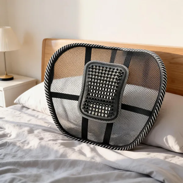 Grey_Breathable_Polyester_Mesh_Fabric,_High-Tension_Steel_Wire_Frame,_Elastic_Rubber_Band_Straps,_Plastic_Massage_Beads_Office_Ergonomics_/_Lumbar_Support_Cushion_For_Office_Workers,_Desk_Job_Professionals,_Ergonomic_Seekers