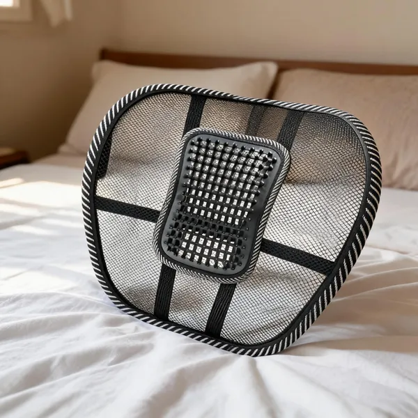 Grey_Breathable_Polyester_Mesh_Fabric,_High-Tension_Steel_Wire_Frame,_Elastic_Rubber_Band_Straps,_Plastic_Massage_Beads_Office_Ergonomics_/_Lumbar_Support_Cushion_For_Office_Workers,_Desk_Job_Professionals,_Ergonomic_Seekers