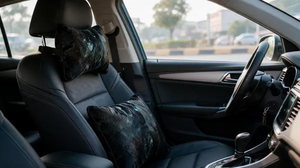 Black_Ergonomic_Memory_Foam_Core,_Washable_Breathable_Mesh_/_Velour_Cover,_Elastic_Strap_Car_Interior_Accessories_/_Neck_Pillow_For_Drivers,_Long-Distance_Commuters,_Car_Owners_Seeking_Neck_Support