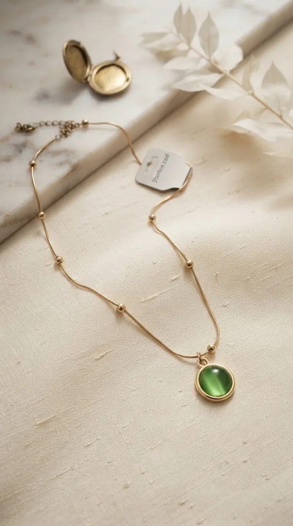 Gold_Tone_Green_Pendant_Necklace_for_Women