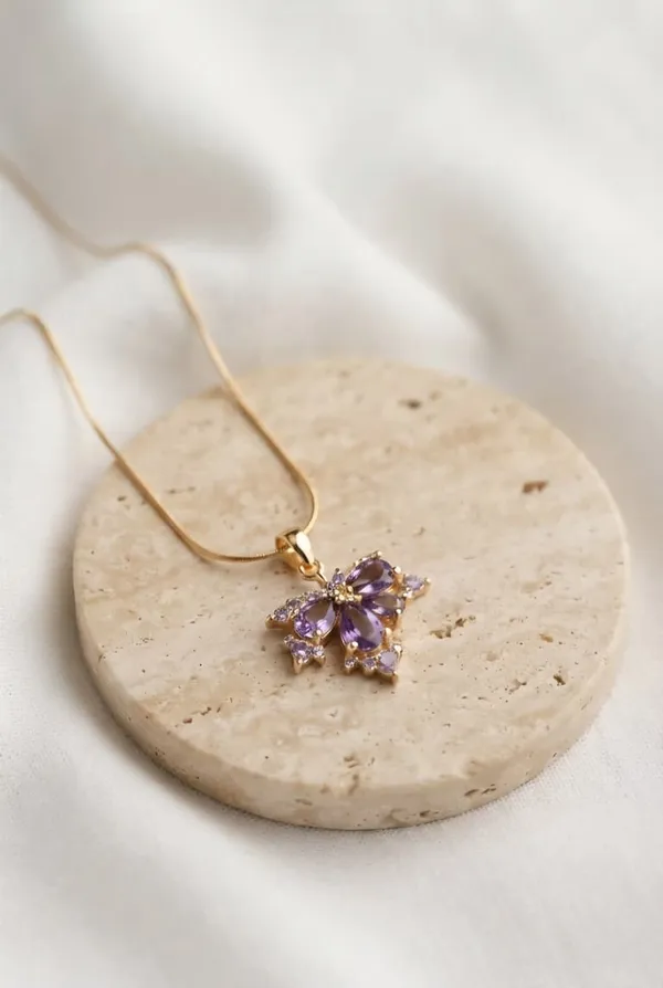 Gold_Tone_Purple_Floral_Pendant_Necklace_for_Women