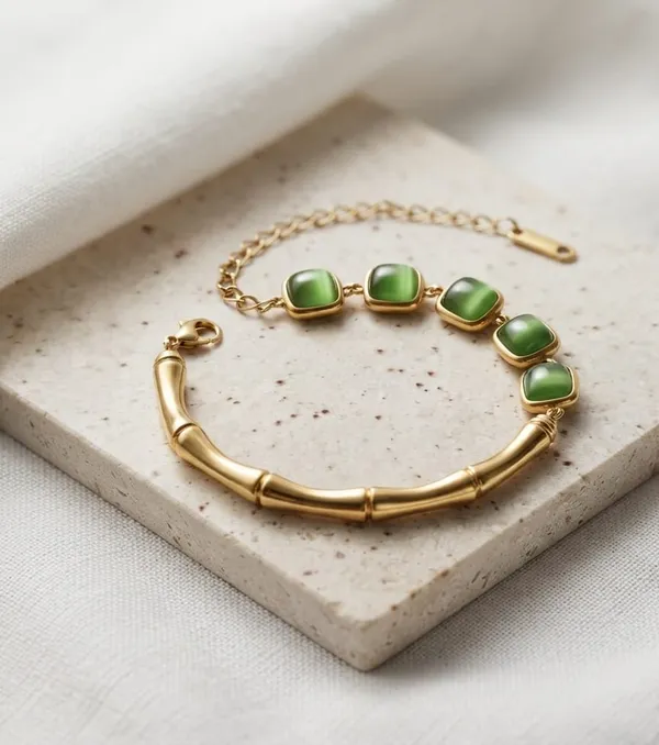 Gold_Tone_Green_Stone_Bracelet_for_Women
