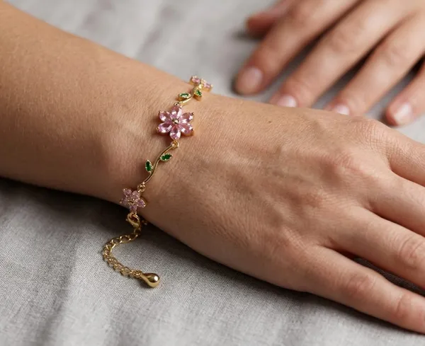 Gold-Tone_Floral_Bracelet_for_Women