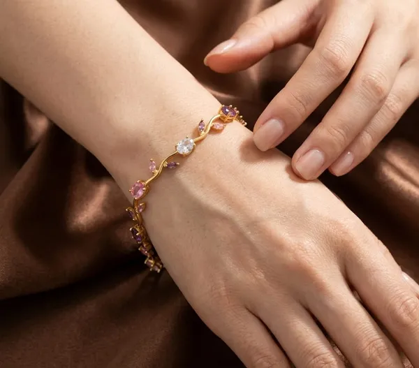 Gold_Tone_Multicolour_Stone_Bracelet_for_Women