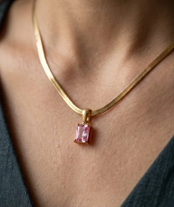 Gold_Tone_Pink_Rectangular_Pendant_Necklace_for_Women