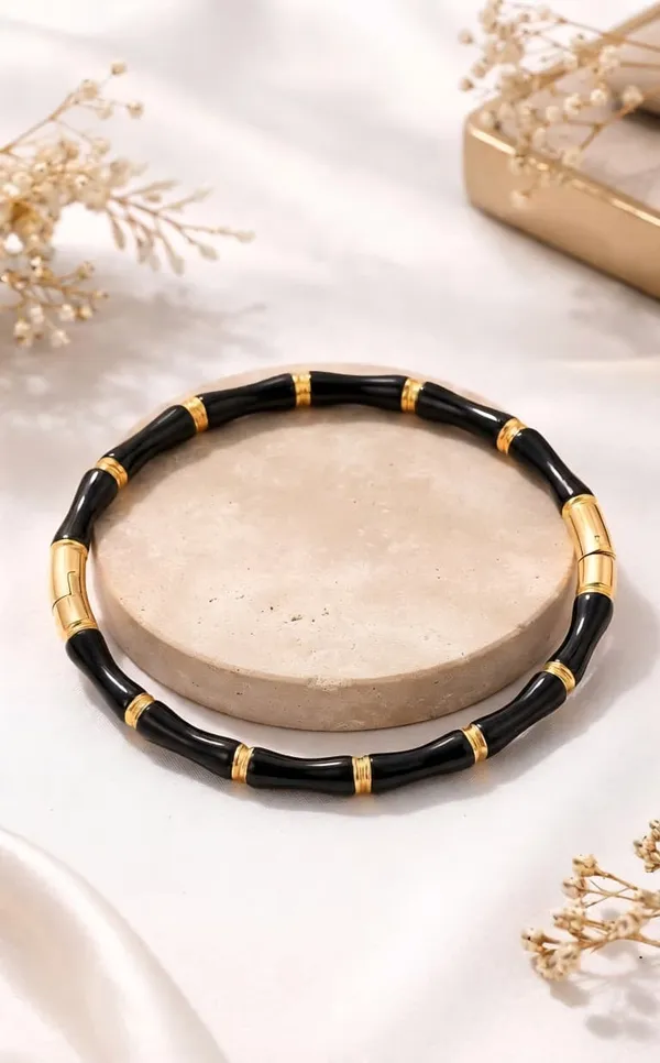 Black_Gold_Tone_Segmented_Bracelet_for_Women