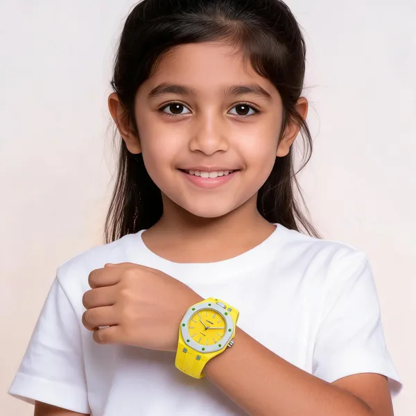 Yellow_Silicon_Adjustable_Analog_Watch_For_Kids