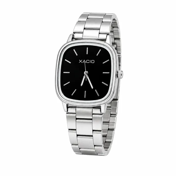 Xacio_Silver_Analog_Watch_With_Black_Dial