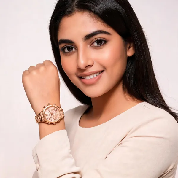 Rose_Gold_Stainless_Steel_Roman_Dial_Chronograph_Watch_For_Women