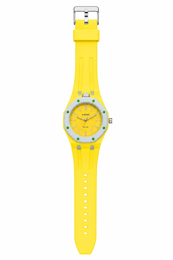 Yellow_Analog_Wrist_Watch