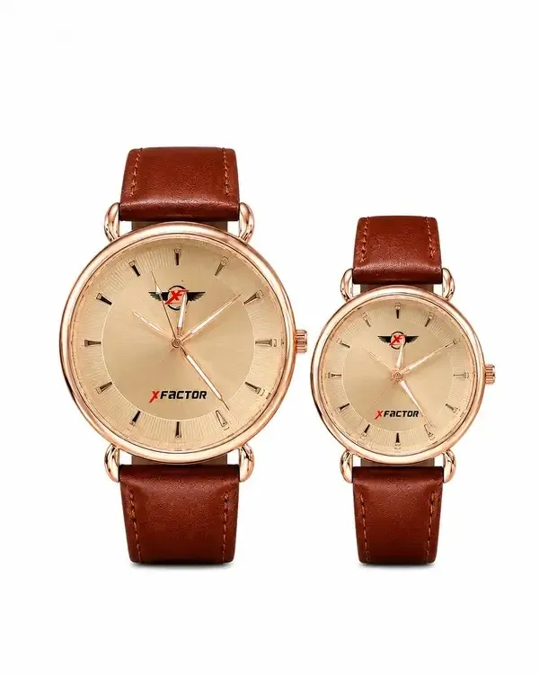 Brown_Leather_Strap_Rose_Gold_Couple_Watches_Set