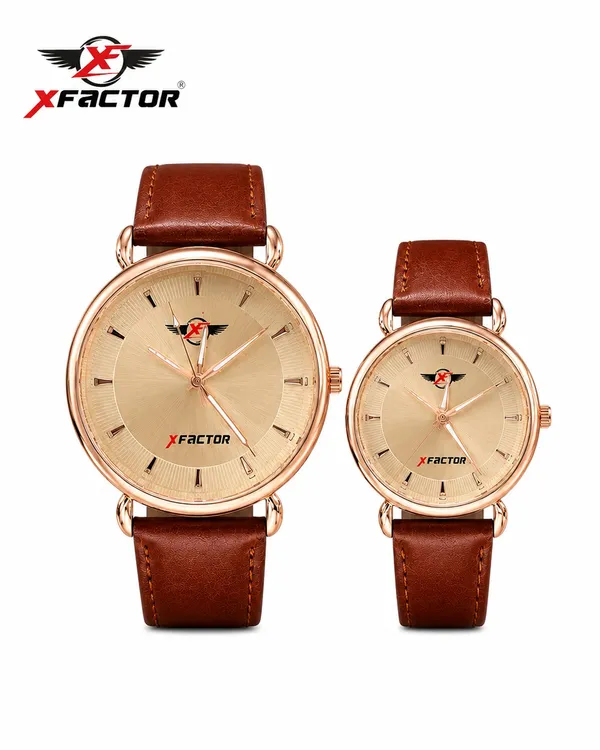 XFactor_Brown_Strap_Couple_Watches_Set