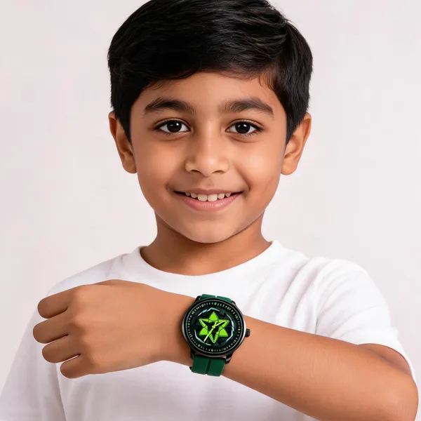 Green_Sports_Silicon_Character_Analog_Watch_For_Kids