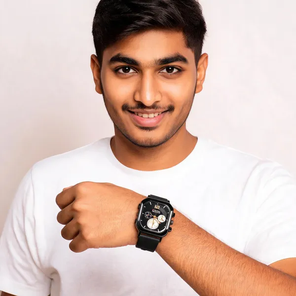Black_Silicon_Rectangular_Chronograph_Watch_For_Men