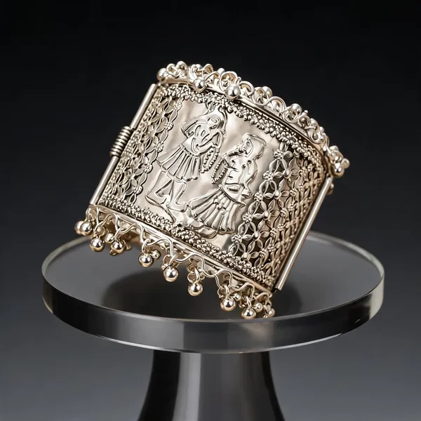 Silver_Brass_Oxidised_Temple_Design_Kada_Bangle_For_Women