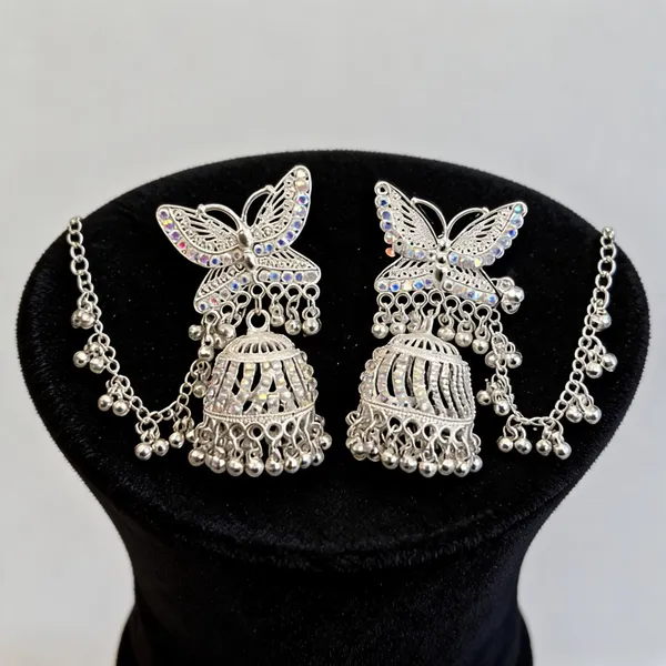 Silver_Brass_Butterfly_Jhumka_Earrings_For_Women