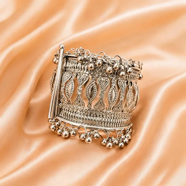 Silver_Brass_Oxidised_Filigree_Cuff_Bangle_For_Women