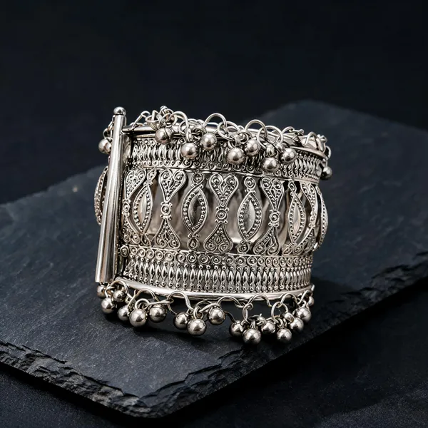 Silver_Brass_Oxidised_Filigree_Cuff_Bangle_For_Women