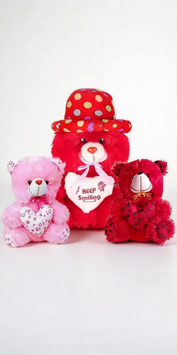Multicolor_Cotton_Heart_Detail_Teddy_Bear_Pack_Of_3