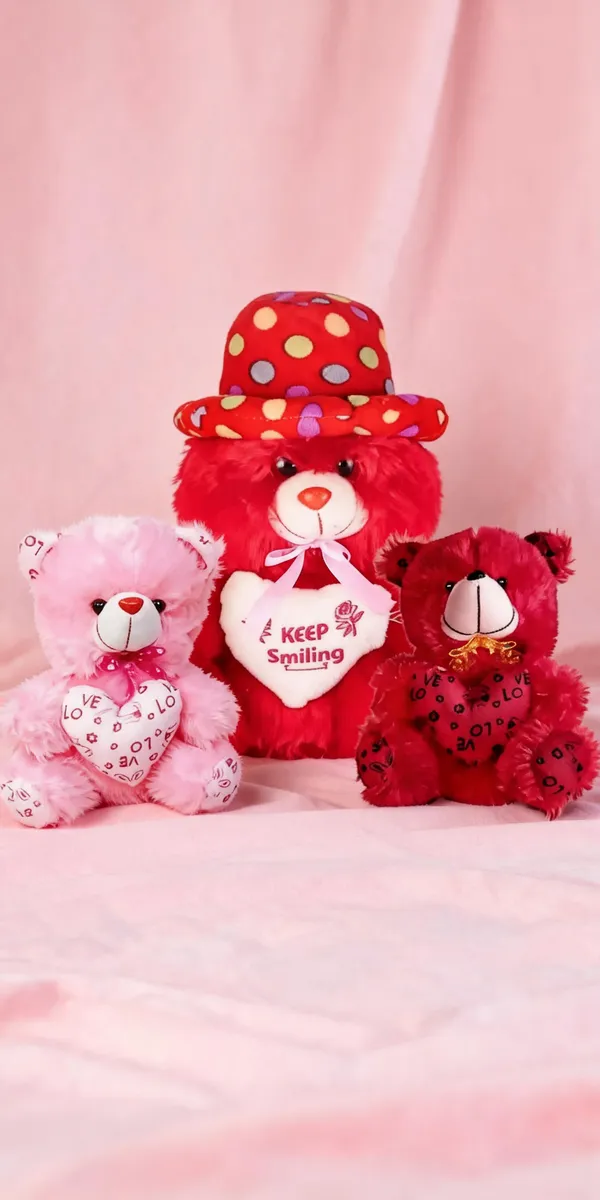 Multicolor_Cotton_Heart_Detail_Teddy_Bear_Pack_Of_3