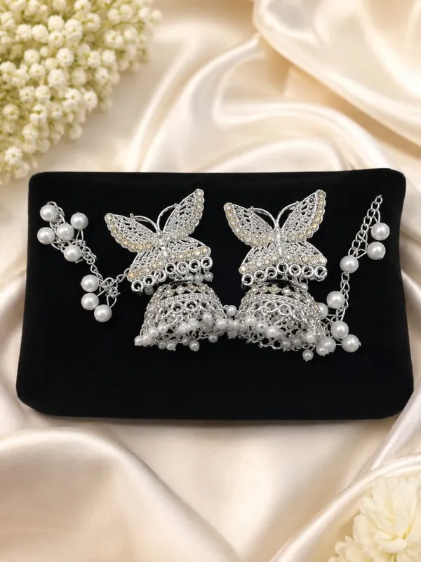 Silver_Brass_Butterfly_Pearl_Jhumka_Earrings_For_Women
