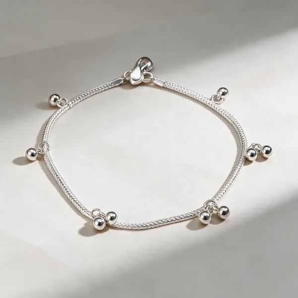 Silver_Tone_Beaded_Anklet_With_Charms_For_Women