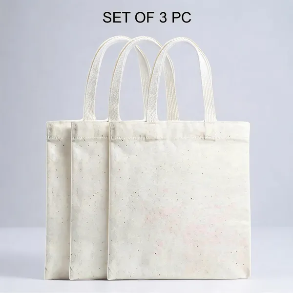 White_Cotton-Poly_Plain_Tote_Grocery_Bag_Set_Of_3