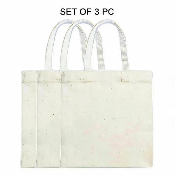 White_Cotton_Blend_Plain_Tote_Grocery_Bag_Pack_Of_3