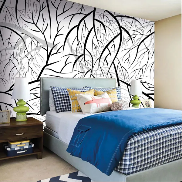 White_Modern_Leaf_Pattern_Wallpaper