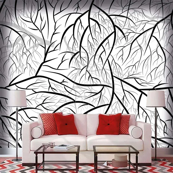 White_Modern_Leaf_Pattern_Wallpaper